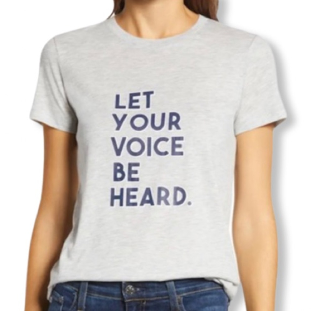 Inspirational Tee Shirt, Let Your Voice be Heard, NWT, Graphic Tee